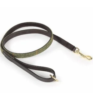 Hundkoppel tweed med läder