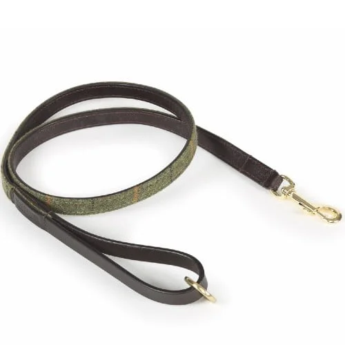 Hundkoppel tweed med läder