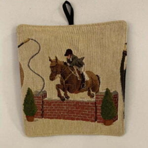 Grytlapp med hästmotiv hopp