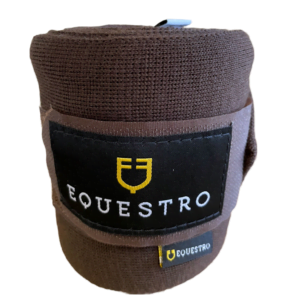 Equestro stickade stallbandage 4 st brun