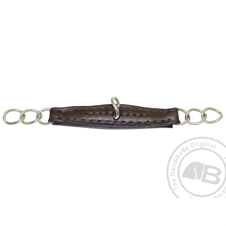 Bombers kindkedja Läder Färg brun, Längd ca 25 cm Silver färgad metallänk