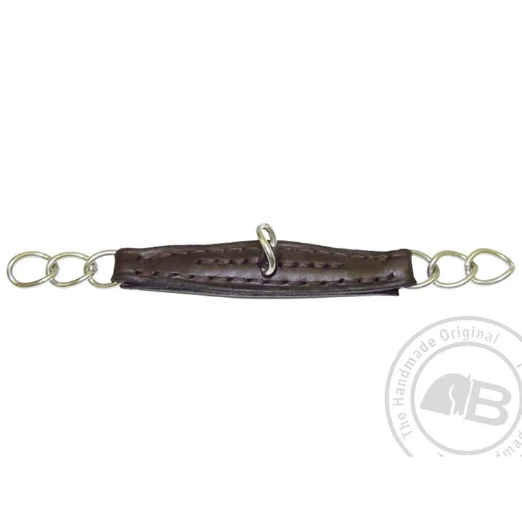 Bombers kindkedja Läder Färg brun, Längd ca 25 cm Silver färgad metallänk